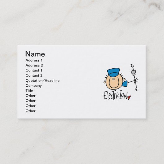 Carte De Visite Électricien (Devant)