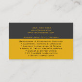 Carte De Visite Électricien agréé travaux électriques (Dos)