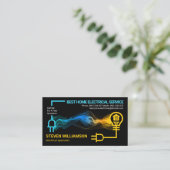 Carte De Visite Électricien alimente le circuit électrique à domic (Debout devant)