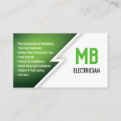 Carte De Visite Electricien/Carte de visite de compagnie électriqu (Dos)
