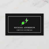 Carte De Visite Électricien certifié de la prise d'alimentation no (Devant)