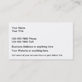 Carte De Visite Électricien Classique De Haut Niveau (Dos)