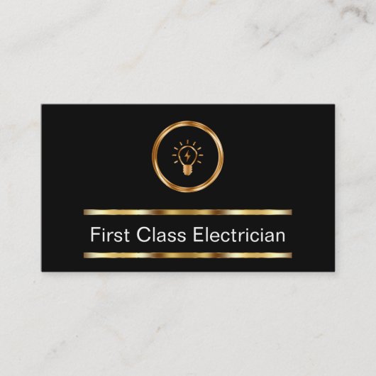 Carte De Visite Électricien Classique De Haut Niveau (Devant)