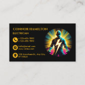 Carte De Visite Electricien Cool moderne et tendance à la foudre (Devant)