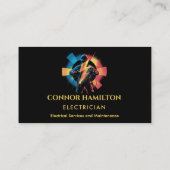 Carte De Visite Electricien Cool moderne et tendance à la foudre (Dos)