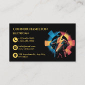 Carte De Visite Electricien Cool moderne et tendance à la foudre (Devant)