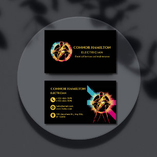 Carte De Visite Electricien Cool moderne et tendance à la foudre
