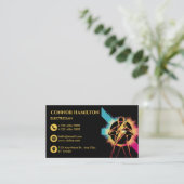 Carte De Visite Electricien Cool moderne et tendance à la foudre (Debout devant)