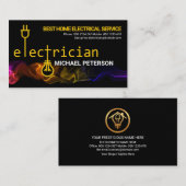 Carte De Visite Électricien créatif Puissance de foudre   (Devant / Derrière)