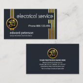 Carte De Visite Électricien de câblage électrique en or (Devant / Derrière)