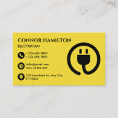 Carte De Visite Electricien de câble Jaune Cool moderne (Devant)