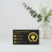 Carte De Visite Electricien de câble Jaune Cool moderne (Debout devant)