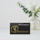 Carte De Visite Electricien de circuit électrique Gold Home (Debout devant)