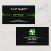 Carte De Visite Électricien de foudre électrique vert (Devant / Derrière)