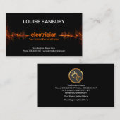Carte De Visite Électricien de foudre rouge électrique (Devant / Derrière)