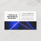 Carte De Visite Electricien de géométrie bleu lisse avec code QR (Dos)