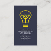 Carte De Visite Électricien de la prise d'alimentation en ampoule  (Dos)