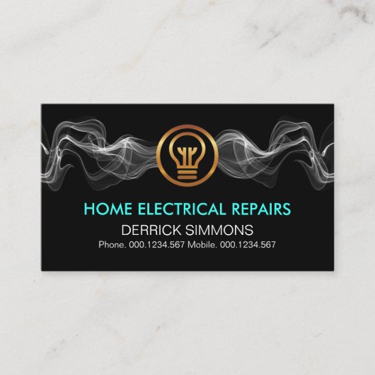 Carte De Visite Électricien de la vague de foudre électrique (Devant)