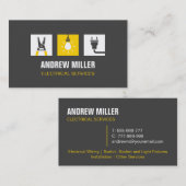 Carte De Visite Électricien de l'ampoule et du logo de branchement (Devant / Derrière)