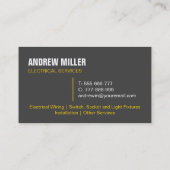 Carte De Visite Électricien de l'ampoule et du logo de branchement (Dos)