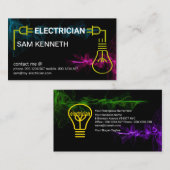 Carte De Visite Électricien de l'ampoule lumineuse à branchement c (Devant / Derrière)