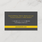 Carte De Visite Electricien du logo Hexagon de la prise d'aliment (Dos)