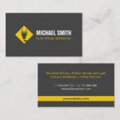 Carte De Visite Électricien du logo jaune de la prise d'alimentat (Devant / Derrière)