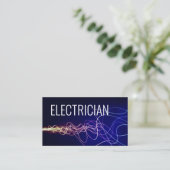 Carte De Visite Électricien Électrique Bleu Gradient (Debout devant)