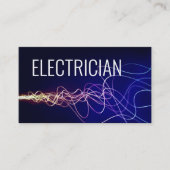 Carte De Visite Électricien Électrique Bleu Gradient (Devant)