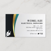 carte de visite électricien élégant (Dos)