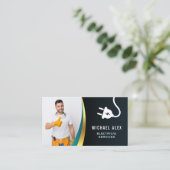 carte de visite électricien élégant (Debout devant)