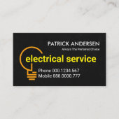 Carte De Visite Électricien Jaune Grunge Noir (Devant)