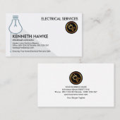 Carte De Visite Électricien léger gris minimaliste simple (Devant / Derrière)