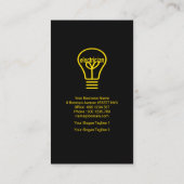 Carte De Visite Électricien léger jaune bas Bulle lumineuse jaune (Dos)