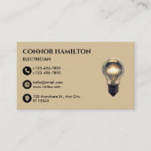 Carte De Visite Electricien moderne Cool tendance Lightbulb (Devant)