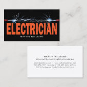Carte De Visite Électricien moderne du fil électrique (Devant / Derrière)