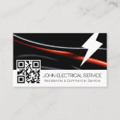 Carte De Visite Électricien moderne dynamique avec code QR (Devant)
