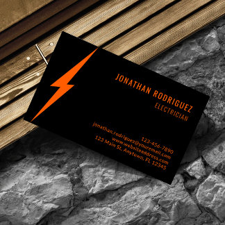 Carte De Visite Électricien Personnalisé Éclairage Moderne Néon Or