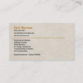 Carte De Visite Électricien Professionnel (Dos)