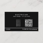 Carte De Visite *~* Electricien professionnel AP75 Photo Câbles QR (Dos)