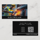 Carte De Visite *~* Electricien professionnel AP75 Photo QR (Devant / Derrière)