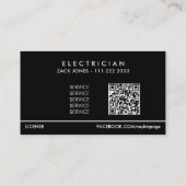 Carte De Visite *~* Electricien professionnel AP75 Photo QR (Dos)