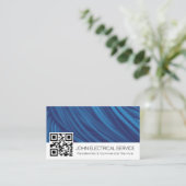 Carte De Visite Electricien professionnel avec code QR (Debout devant)