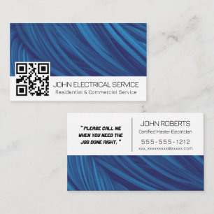 Carte De Visite Electricien professionnel avec code QR