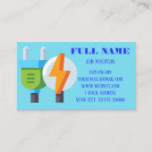 Carte De Visite Électricien Professionnel Moderne Code QR Bleu Cla (Devant)