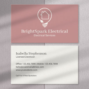Carte De Visite Électricien Professionnel Moderne Minimaliste
