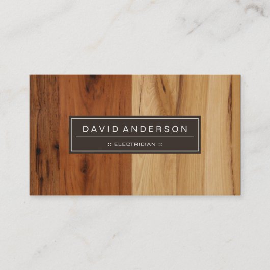 Carte De Visite Électricien - Regarder le grain de bois (Devant)