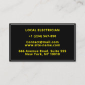 Carte De Visite Électricien résidentiel minimal moderne, Éclair (Dos)