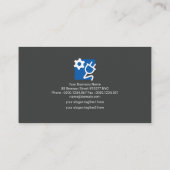 Carte De Visite Électricien rétro Grey Columns Gold Light Bulb (Dos)