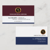 Carte De Visite Électricien rouge élégant simple de l'électricité (Devant / Derrière)